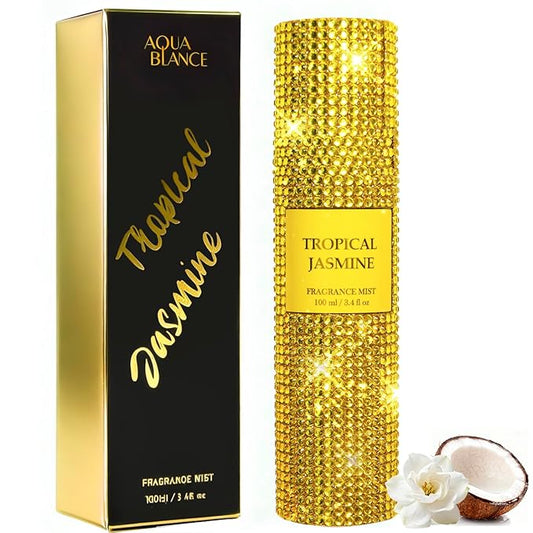 Body Spray for Women, Tropical Jasmine, Diamond embellished Fragrance Mist, 3.4 fl oz