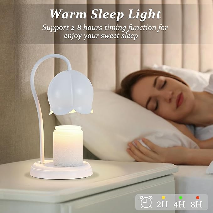 Candle Warmer Lamp White, Dimmable Scented Wax Melt Warmer with Timer, Womens Gifts for Christmas Candle Warmer Lamp, Housewarming Gifts for Home Bedroom Decor, Xmas Birthday Gifts for Mom