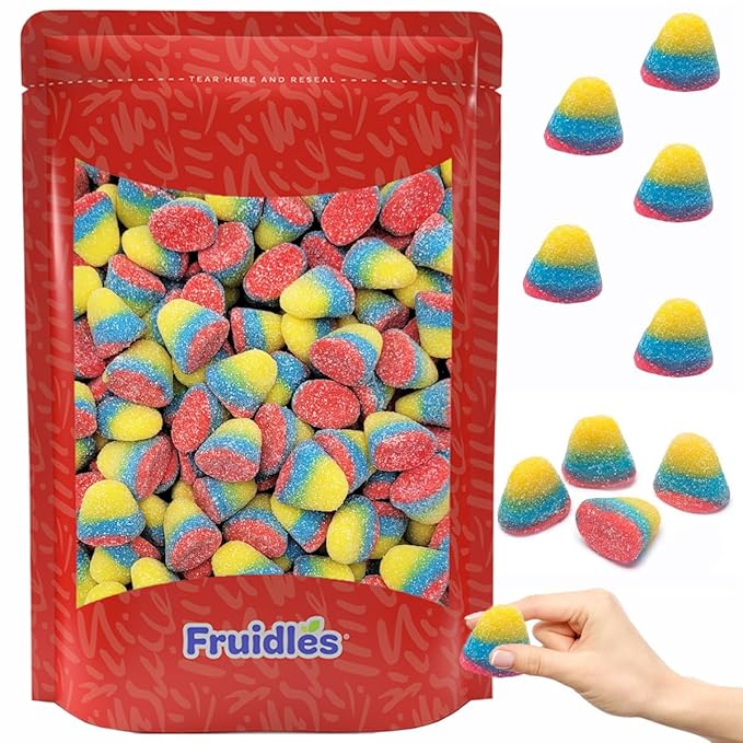 Fruidles Tropical Gummy Drops Candy, Delicious Sugar Coated Fruit Flavors Gummies (Half-Pound)