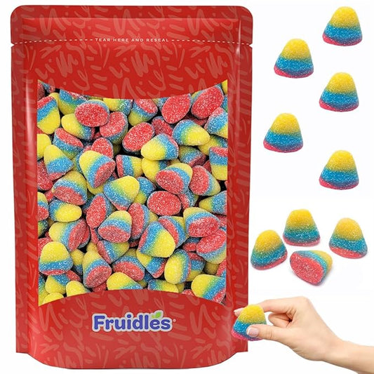 Fruidles Tropical Gummy Drops Candy, Delicious Sugar Coated Fruit Flavors Gummies (Half-Pound)