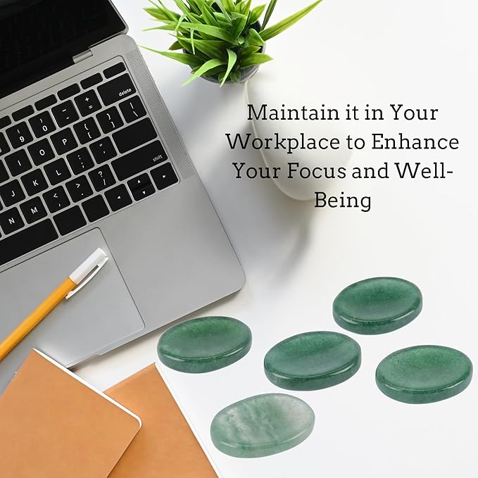 Green Strawberry Worry Stones – Crystal Thumb Worry Stone for Anxiety, Stress – Relaxing and Soothing Balance Stones for Meditation, Stress Relief – Healing Stones and Crystals for Men and Women