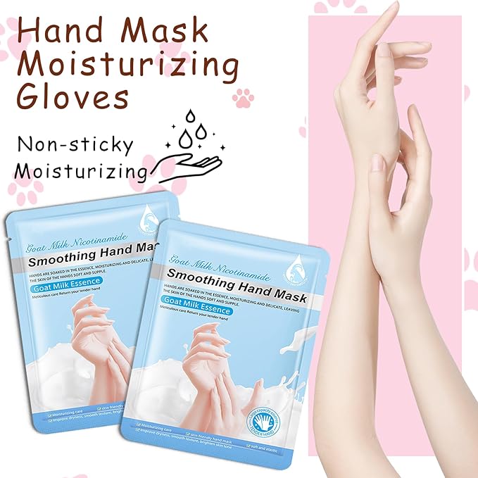 Hand Masks, 6 Pairs Hydrating Exfoliating Hand Peeling Mask, Smooth Hand Masks Moisturizing Gloves Overnight for Dry, Rough, Cracked Hands, Hand Skin Moisturizer Glove for Women Men（K