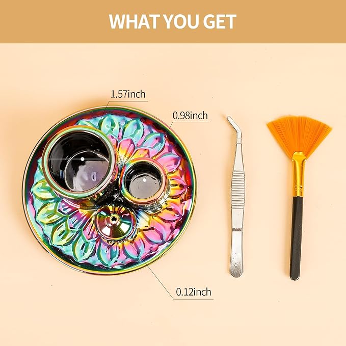 Palo Santo Sticks Holder, Multi-Purpose Handmade Ceramic Incense Burner for Palo Santo Incense Sticks, Sage Holder for Burning, Ash Catcher Tray for Meditation Yoga Room-Colorful