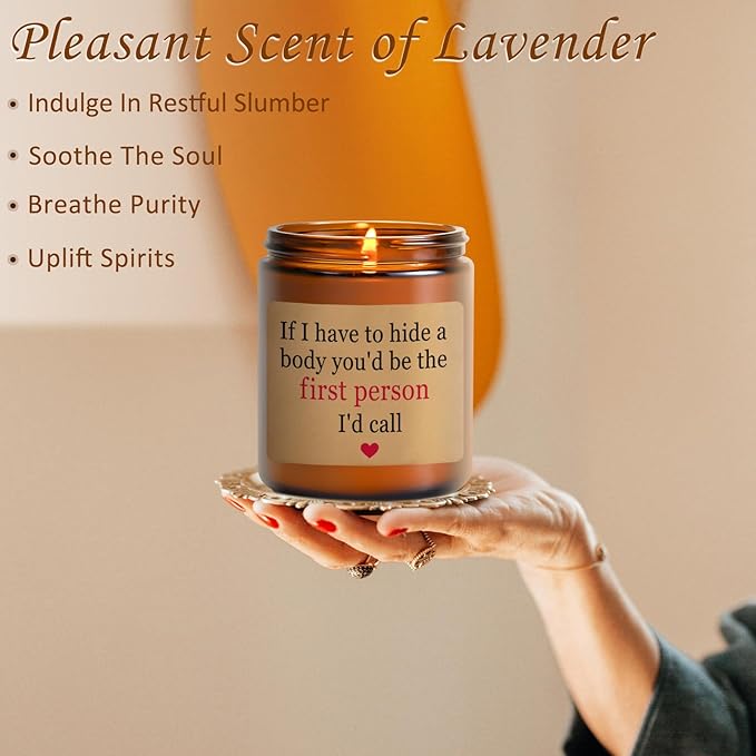 LiqCool Sister Gifts: Christmas & Birthday Funny Gifts for Friends, Women, Men - Lavender Scented Candle (7 Oz, Brown)