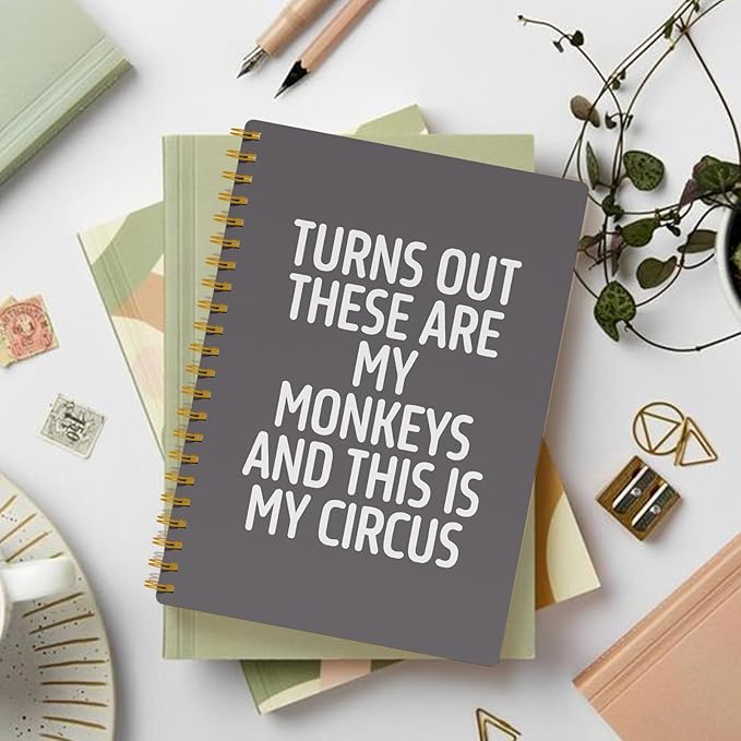 EKGJW Funny Notebooks for Work,Gray Aesthetic Journal, Funny Boss Day Gifts, Boss Gifts for Men Women, Funny Gifts for Boss, Boss Office Decor, Spiral Notebook 5.5x8.3 Inch