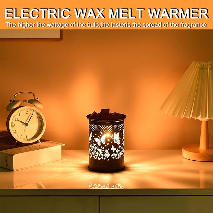 kobodon Metal Wax Warmer,Wax melt Warmer,Candle Wax Burner, Electirc Wax Melt Warmer Candle Melter as Gifts for Moms Grandma Women Girls(Butterfly)……