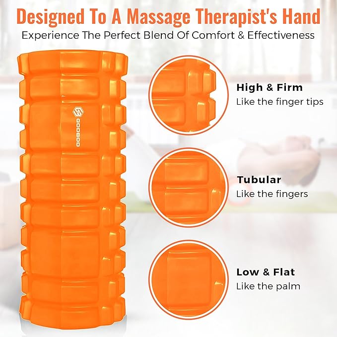 Deep Tissue Foam Roller - High-Density Muscle Massage Roller for Recovery, Pain Relief, Trigger Point, and Myofascial Release - Ideal for Athletes, Gym, and Physical Therapy - 13" x 5"