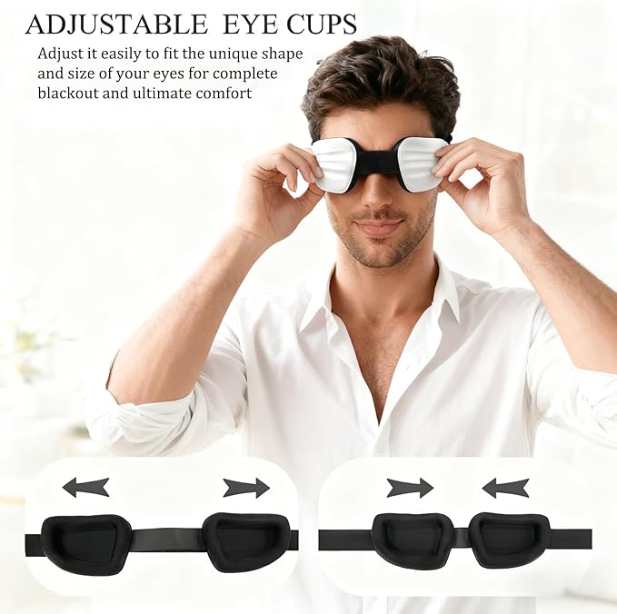 3D Sleep Mask for Women Men,Sleep Mask for Nasal Pillow Cpap Users Adjustable 100% Light Blocking,Eye Mask for Dry Eyes,Blind Fold for Side Sleeper Travel