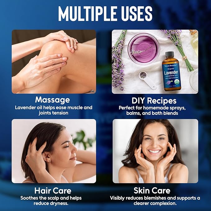 Organic Lavender Essential Oil 30 ml - Pure, Natural Oils for Aromatherapy, Diffusers, DIY, Candle and Soap Making Scent - Nexon Botanics