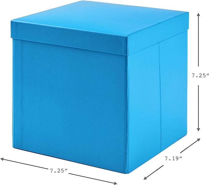 Hallmark Medium Gift Box with Lid and Shredded Paper Fill (Turquoise Blue 7 inch Box) for Birthdays, Graduations, Anniversaries, Baby Showers, All Occasion