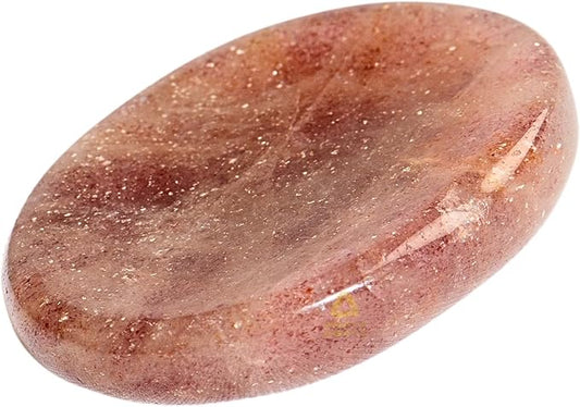 Strawberry Quartz Worry Stones – Crystal Thumb Worry Stone for Anguish, Stress – Relaxing and Soothing Balance Stones for Meditation, Stress Relief – Healing Stones and Crystals for Men and Women