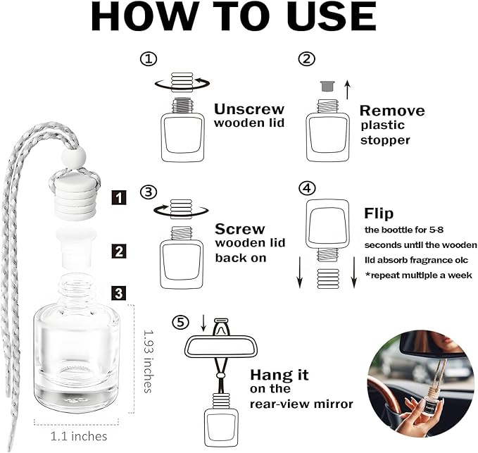 Car Air Freshener Hanging 2 Pack, Air Freshener Diffuser for Cars, Air Fresheners Diffuser oil For Car,Car Air Freshener For Women