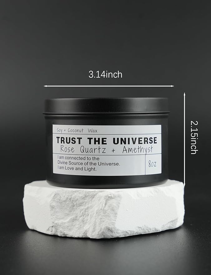 Healing Candles, Manifestation Candles, Magical Gifts, Energy, Chakras, Law of Attraction, Gifts to Empower Women, Birthday Gifts, Graduation Gifts, Emotional Support. (TRUST THE UNIVERSE)