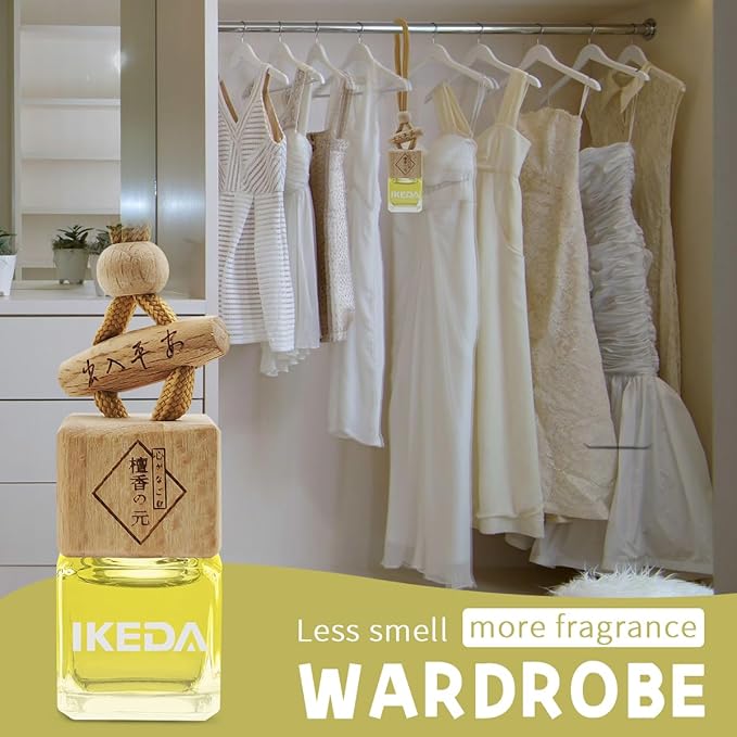 Car Air Freshener | Square Hanging Car Scent with Vent Clip Bottle | Long Lasting Fragrance | Essential Oil Diffuser | Odor Eliminator Deodorizer (Square-Tranquil Girl)