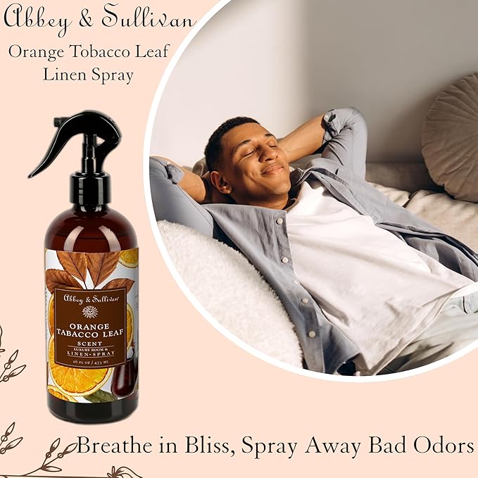 Abbey & Sullivan Linen Spray, Orange Tobacco Leaf, 16 oz.