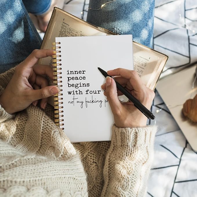 Funny Office Notebooks for Work, Funny Notebooks Gifts for Coworkers，Sarcastic Gifts, Work Journals for Men Women, Not My Problem Hardcover Spiral Notebook 5.5x8.3