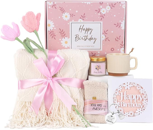 Birthday Gifts for Women, Birthday Gift Basket for Women, Self Care/Get Well Soon Gift Package, Happy Birthdays Idea for Her, Mom, Sister, Best Friend, Wife, Girlfriend, Coworker, BD Gifts Ideas