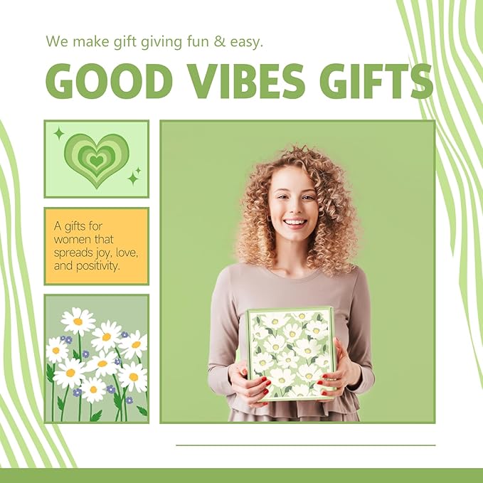 Gift Baskets for Women, 11pcs Unique Happy Birthday Gifts for Women, Best Inspirational Get Well Christmas Ideas Box w/ Daisy Cup Her Teen Girl Sister Friend Friendship Mom - BRIGHTEN UP HER DAY!