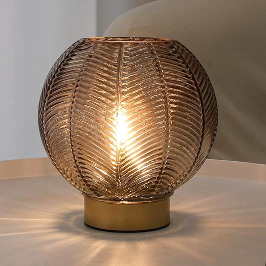 Battery Operated Lamp with Timer, Cordless Table Lamps with Bulb, Battery Powered Light, Small Lamps for Living Room Decorative Bedside for Corner Bedroom-Amber