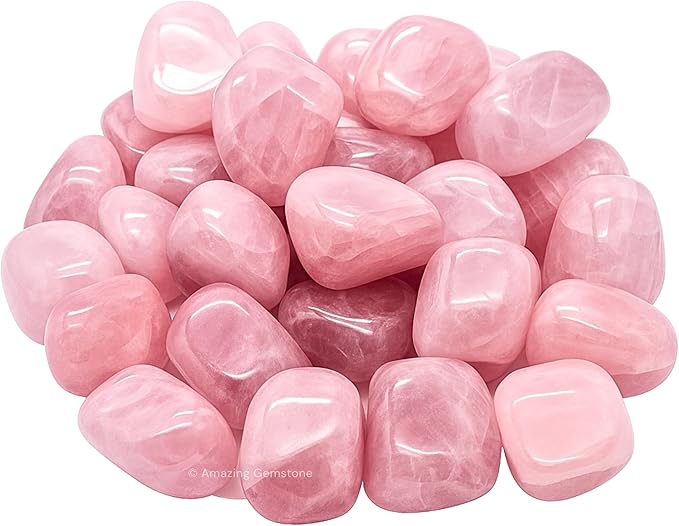 Amazing Gemstone Star Rose Quartz Crystals and Healing Stones Tumbled - 1000+ Carats Star Rose Quartz Stone, Healing Stones for Energy Balance, Stress Relief - Polished Gems Rocks