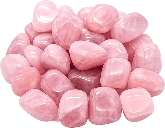 Amazing Gemstone Star Rose Quartz Crystals and Healing Stones Tumbled - 1000+ Carats Star Rose Quartz Stone, Healing Stones for Energy Balance, Stress Relief - Polished Gems Rocks