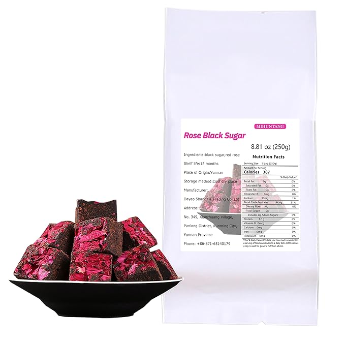 Black sugar rose tea 8.81oz -Mellow taste-Instant sugar tea-Rose sugar tea玫瑰黑糖250g