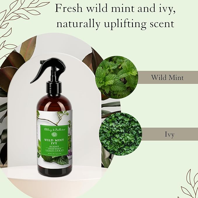 Abbey & Sullivan Linen Spray, Wild Mint Ivy, 16 oz.