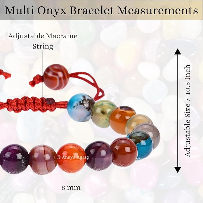 Energy Protection Crystal Handmade Adjustable Bead Bracelet Perfect for Men, Women’s Gift - Gemstone Healing Stretch Bracelet Pulsera Para Hombre Mujer Stocking Stuffer