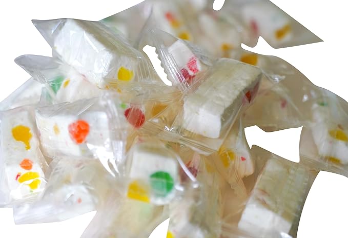 Jube Nougats - 1 lb of Individually Wrapped Fresh Pieces of Soft Nougats with Fruit Flavored Jujubes