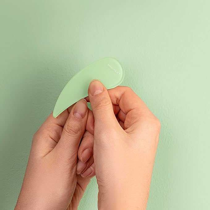 Bona Fide Beauty Curved Glass Nail Files for Natural Nails - 2Pc Czech Glass Nail Tools (Jade Color), Crystal File Set