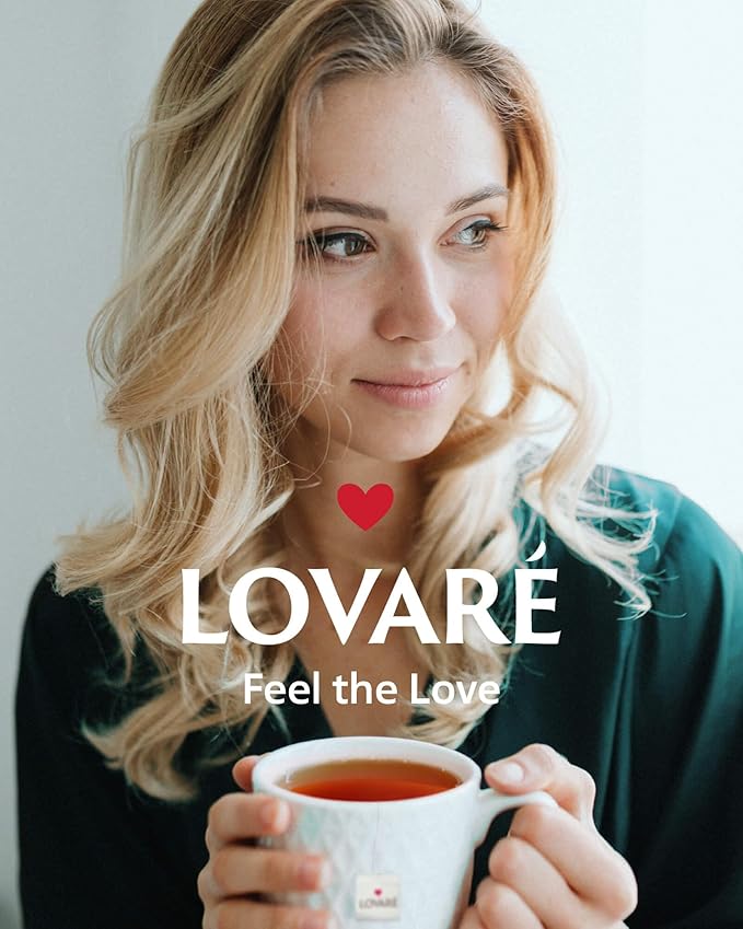 LOVARE Black and Green Tea Bags Variety Pack - Made in Ukraine Tea Sampler - Individually Wrapped 90 Assorted Tea Bags - Gift Box For Tea Lovers (FEST TEA SET)