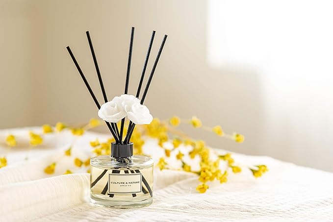 CULTURE & NATURE Reed Diffuser Set 6.7oz (200ml) Musky Sage Scented Diffuser with Sticks Home Fragrance Reed Diffuser for Bathroom Shelf Decor