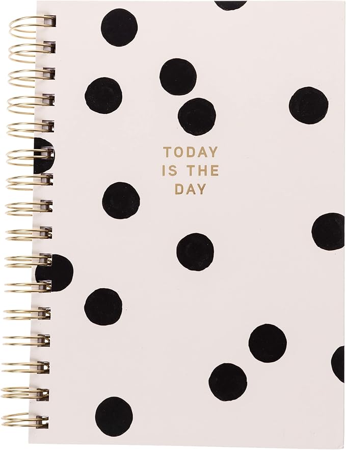Graphique Hardbound Spiral Journal | Polka Dot Design | Premium Paper | Notebook | Diary | Lists | Record Month and Date | Great Gift | 160 Ruled Pages | 6.25” x 8.25”