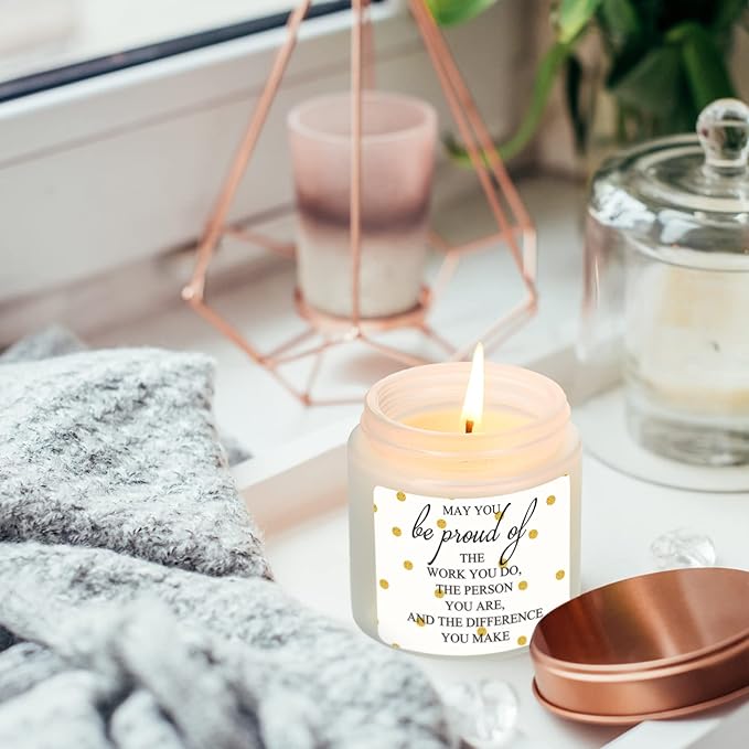 Fumete 10 Pcs Jars Scented Soy Candles 3.5 oz Candles Thank You Gifts for Employee Appreciation Gifts Secretary Coworker Nurse Teachers