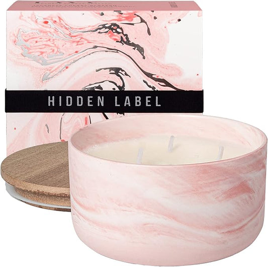 Hidden Label Scented Soy Candles, Large Candle 3 Wicks 14.8oz Japanese Cherry Blossom Ceramic Jar Lava Collection, Gorgeous Gifts for Birthday Thanksgiving Christmas