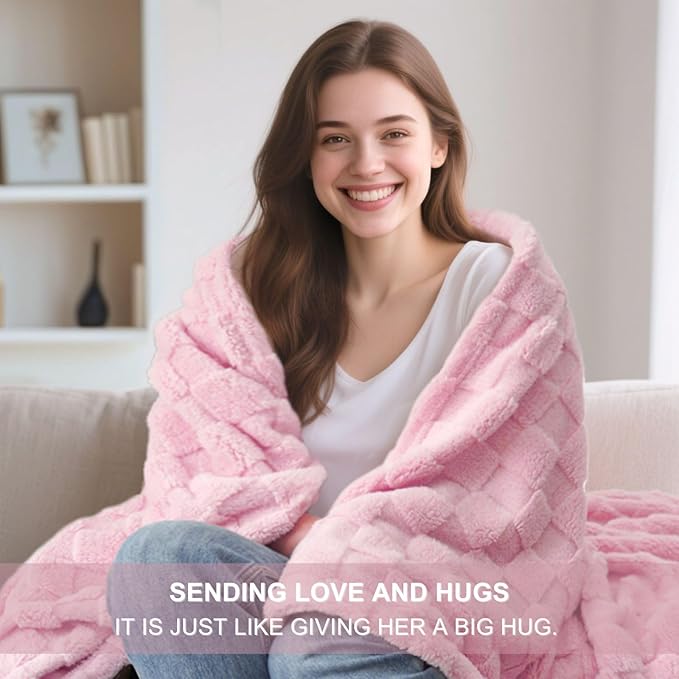 Birthday Gifts for Women Get Well Soon Gifts for Women Hug in a Box Friendship Mothers Day Thank You Gifts Baskets Box Sister Friend Female Mom Wife Her Girlfriend Coworker Bestie (Pink)