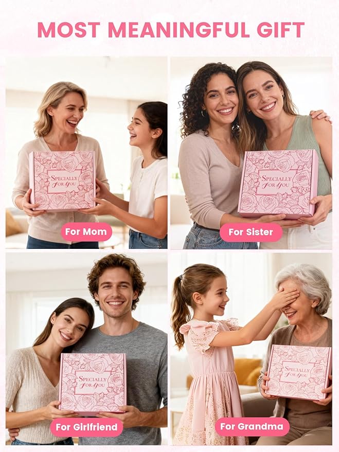 Spa Gifts for Women -15Pcs Self Care Set with Rose Bath & Body Essentials, Mother's Day/Thoughtful Day/Get Well Gifts/Birthday/Christmas/Bridal Shower Gift for Mom, Sister, Wife, Relaxing Home Spa Set