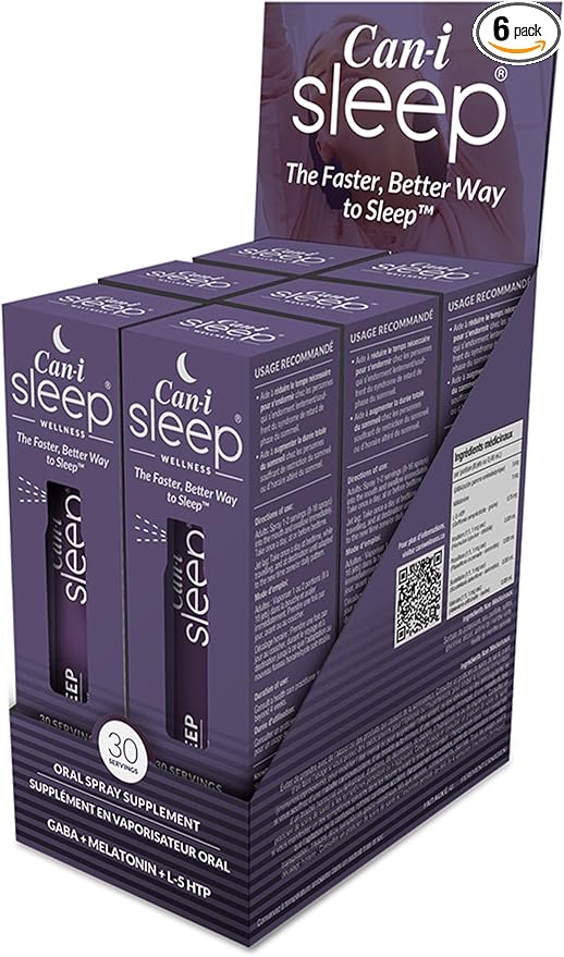 Fastest Sleep Spray Working in 10 mins, Best Sleep Aid for Adults, Relaxium Through The Night with Can-i Sleep All Natural Sleep Vitamins - 180 Servings