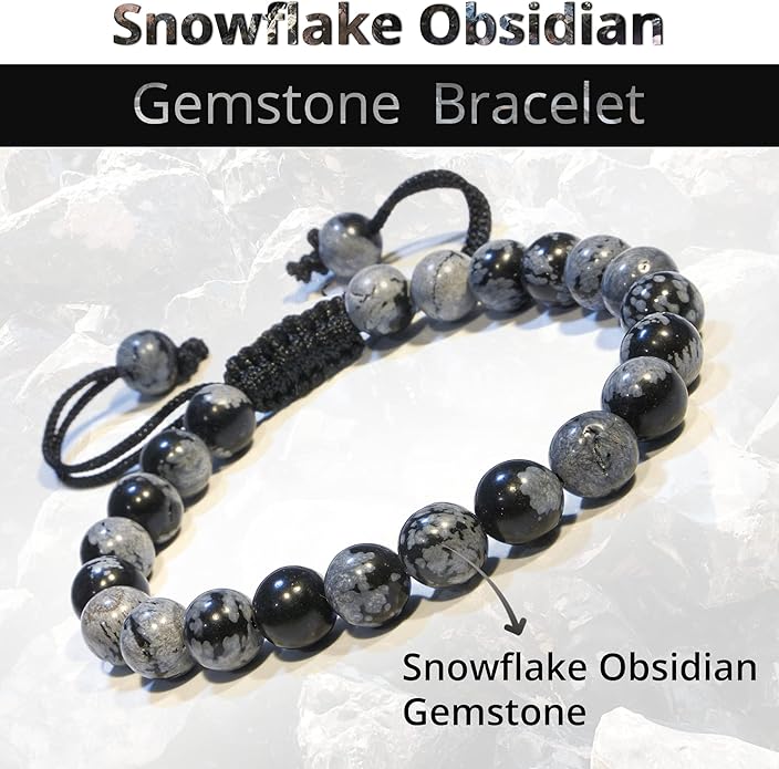 Energy Protection Crystal Handmade Adjustable Bead Bracelet Perfect for Men, Women’s Gift - Gemstone Healing Stretch Bracelet Pulsera Para Hombre Mujer Stocking Stuffer