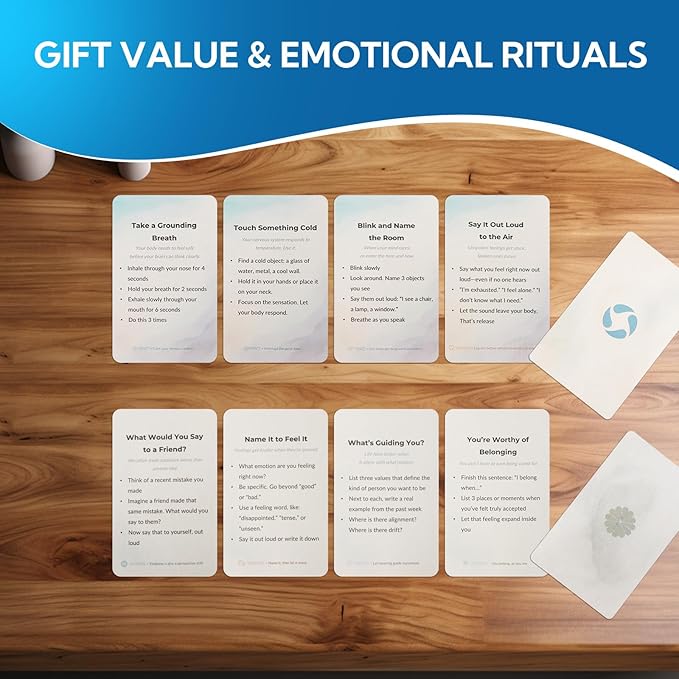 108 Mindfulness Cards for Coping Skills & Mind Brain Emotional Insight Cards - Somatic Therapy for Stress Relief & Anxiety - CBT, Grounding, Self Care Techniques for Teens | Adults | Therapists