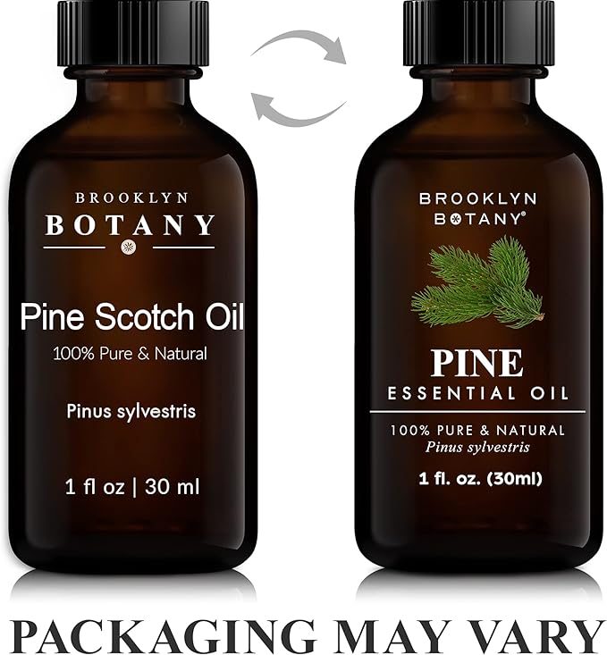 Brooklyn Botany Pine Essential Oil - 100% Pure and Natural - Premium Grade Oil with Dropper - for Aromatherapy and Diffuser - 1 Fl Oz