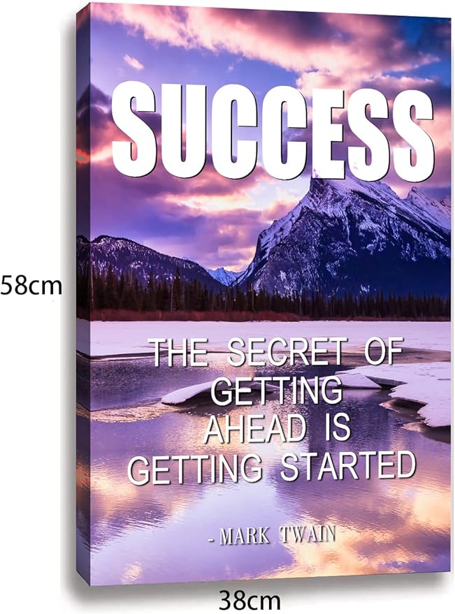 Inspirational Quotes Motto Wall Art，Motivational Office Wall Art Decoration Painting, Suitable for Library, School, Gym,Office， Living Room,Home Deco,Tabletop/Hanging,| 6-pack(38 x58 cm) Framed 3