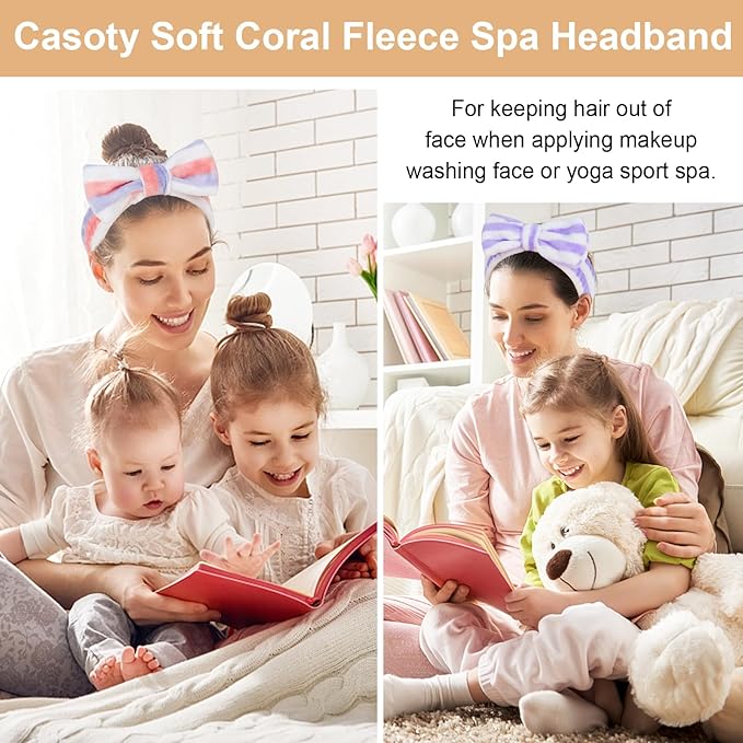 Casoty 12 Pack Spa Headband for Washing Face Shincare Headbands Face Wash Makeup Headband for Women Make up Hair Band Stocking Stuffers Spa Party Hair Accessories Gifts for Women Girls