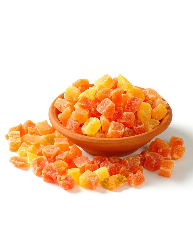 Anna and Sarah Dried Tropical Fruit Trio Diced Pineapple-Diced Mango-Diced Papaya In Resealable Bag, 16 oz