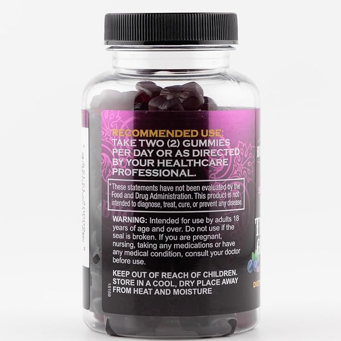 Bucklebury Sugar-Free Milk Thistle Gummies 1000mg with Natural Blueberry Flavor - Vegan, Gluten-Free, Non-GMO Natural Milk Thistle Supplement for Liver Health, Immunity & Antioxidant Support -60 Count