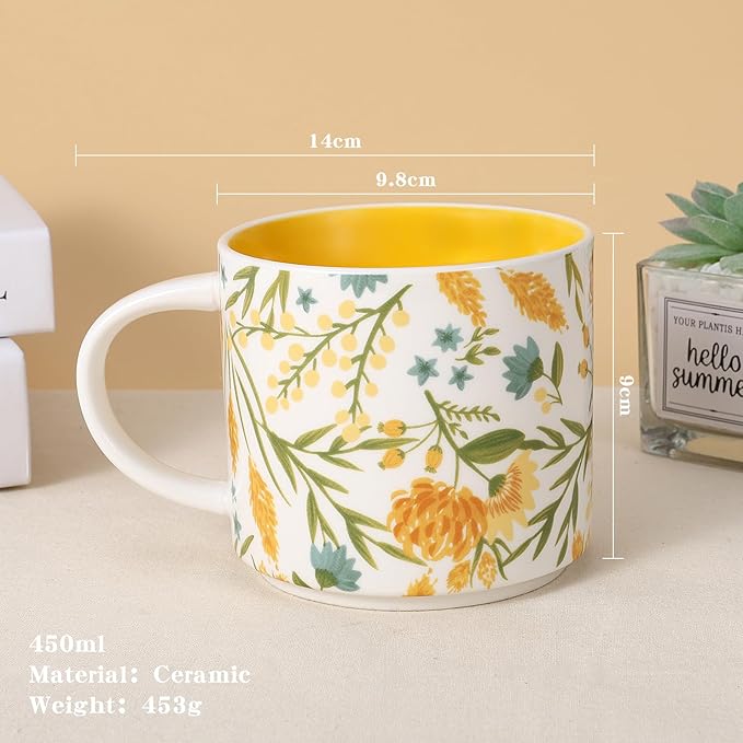 Foldifyzen Birthday gifts for women, Get well soon gift baskets,care package with sunflower coffee mug,sunflower pattern gift box to color as unique gift baskets for women.