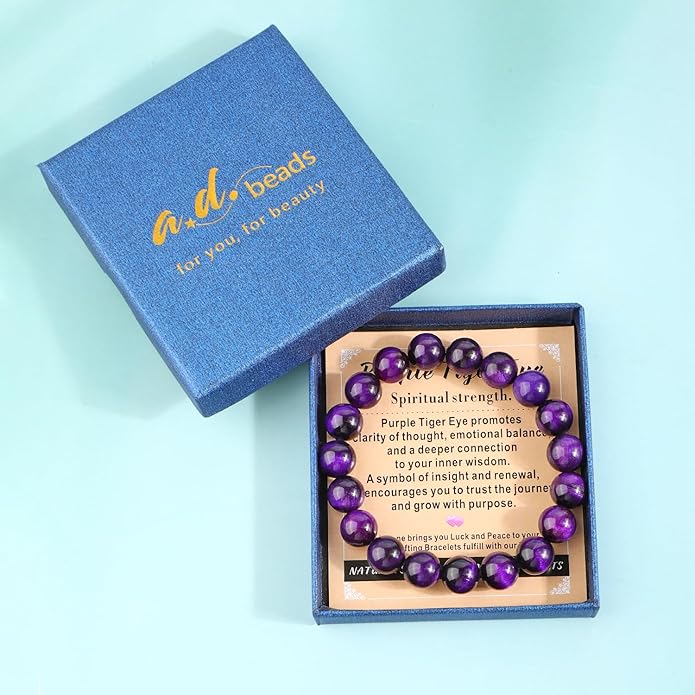 AD Beads 4mm6mm8mm10mm Handmade Bracelet - Natural Gemstone for Peace and Tranquility - Meditation, Yoga, Healing and Energy Gift for Unisex