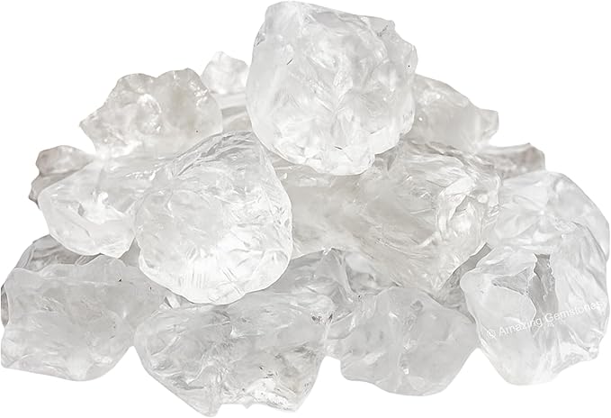 Amazing Gemstone 2 Pieces Premium Grade Clear Quartz Raw Crystals and Healing Stones, Natural Rocks for Tumbling and DIY Raw Stones and Crystals