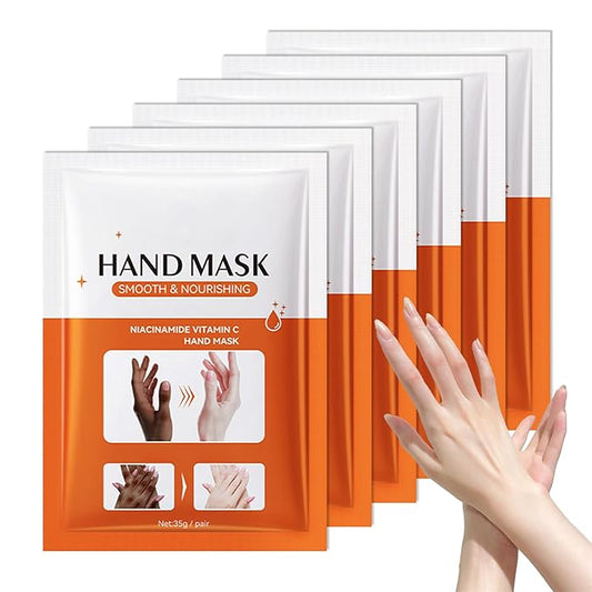 6 Pairs Hand Masks Moisturizing Gloves, Hydrating Hand Mask Moisturizer Gloves Care for Dry Cracked Hands, Smooth Long Lasting Soft Firming Hand Mask Gift Set for Men Women（F