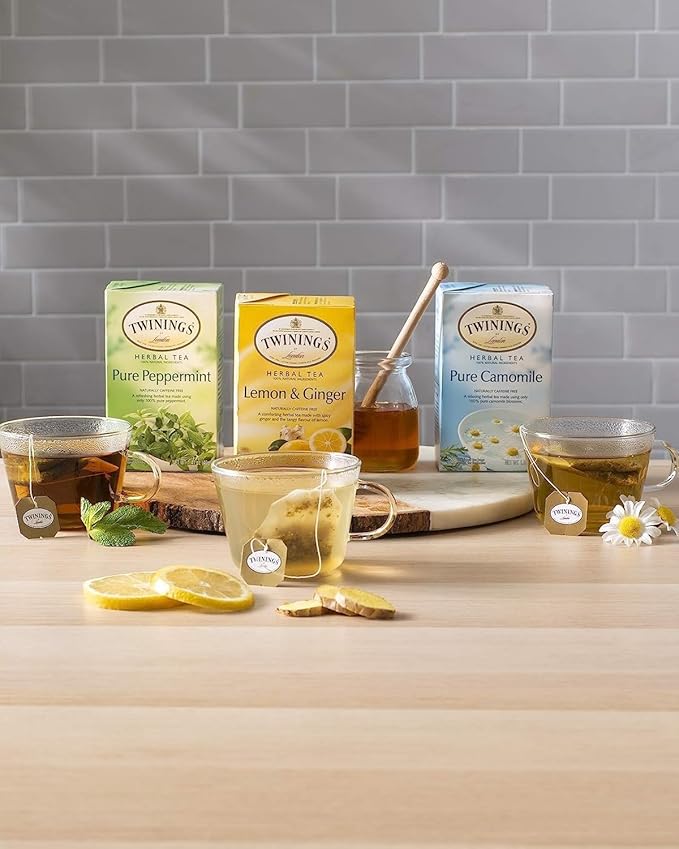 Twinings Pure Peppermint Herbal Tea Bags, 20 Count (Pack of 3)